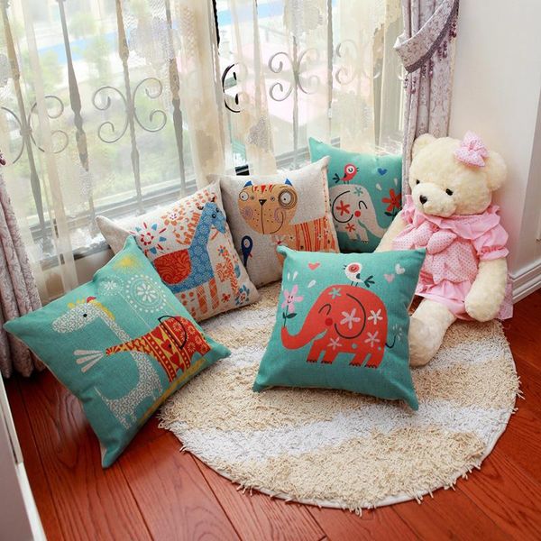 Cuscino/cuscino decorativo Federa per cuscino in lino spesso di buona qualità Federa per cuscino per camera dei bambini