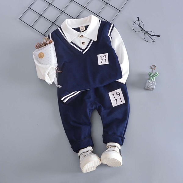 

clothing new handsome boy 2021 baby long sleeve two piece set 1-3 years old 4 children's spring and autumn, White