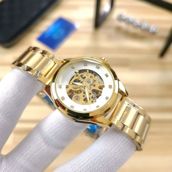 

2021 three needle drill mechanical watch fashion men's watch role watch steel strap luxury style, Slivery;brown