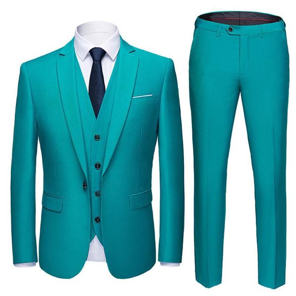 

men's suits & blazers (blazer + pants vest) 2021 high-end custom business prom men suit casual wedding tuxedo dress 3 piece, White;black