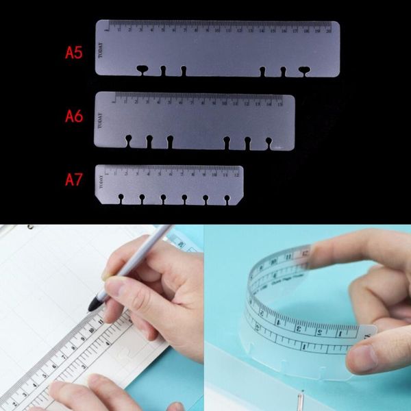 

practical loose leaf bookmark book mark a5 a6 a7 pvc planner agenda for 6 holes loose leaf spiral notebook ruler office supply