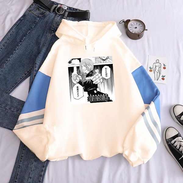 

harajuku hoodies jujutsu kaisen anime nobara kugisaki manga men's sweatshirts male streetwear fashion casual pullovers, Black