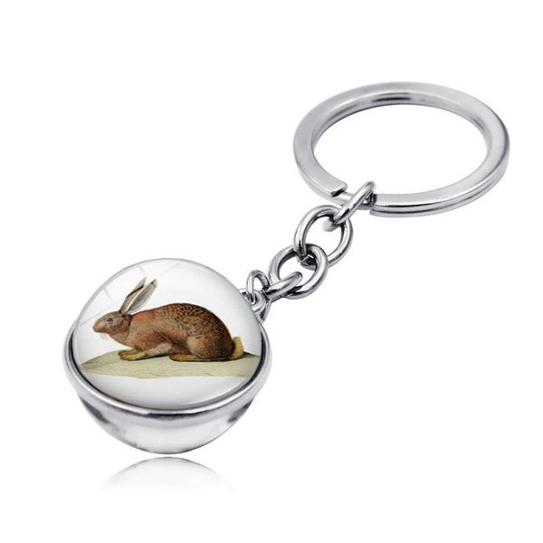 

new cross-border accessories new lucky rabbits bonster easter bunny time gemstone keychain pendant metal keyring keychain
