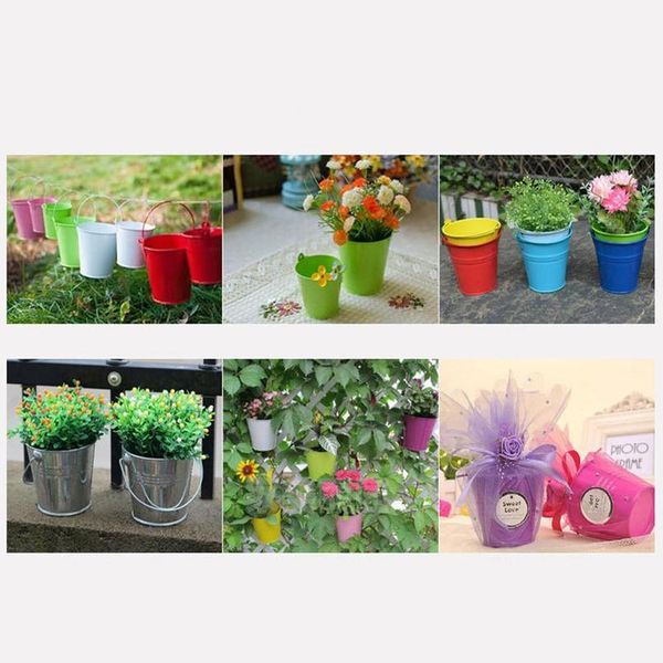 

small metal buckets mini plant pot garden for party favor, wedding, candy box, votive candles, mini plant pot garden c qyltfw