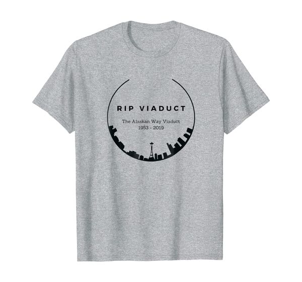 

rest in peace alaskan way viaduct seattle skyline rip, White;black