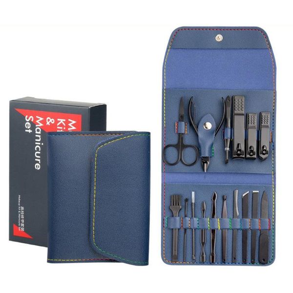 

nail art kits 16 pcs clipper sets manicure set pedicure kit professional grooming tool with leather bag