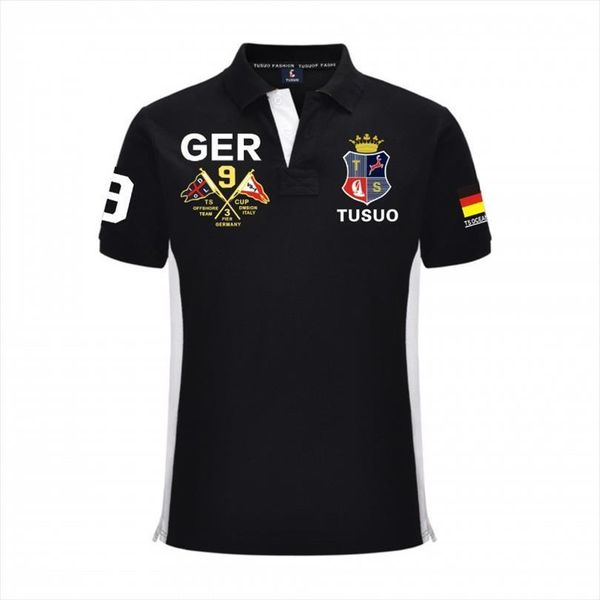 

style summer embroidery shirts large mens polos size short sleeve business brand shirt, White;black