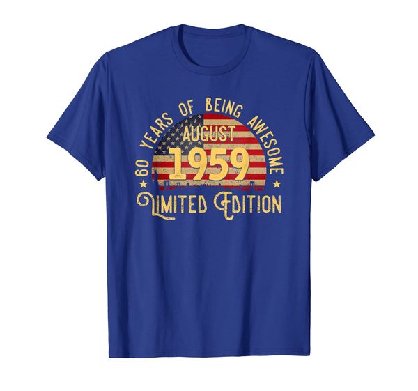 

60th birthday gifts august 1959 limited edition t-shirt, White;black