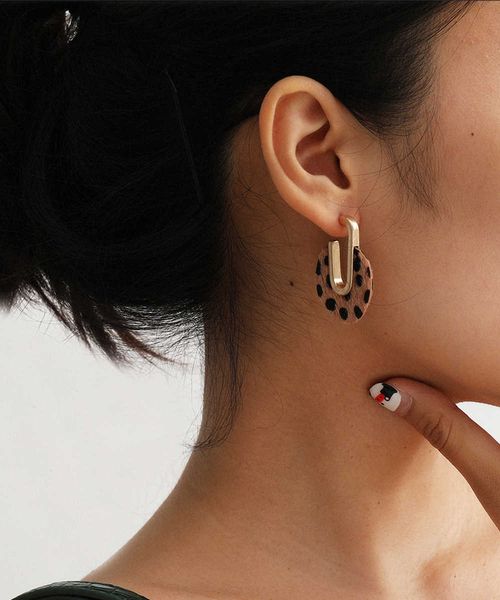 

accessories hand tassel metal u-shaped punk geometric earrings, Silver