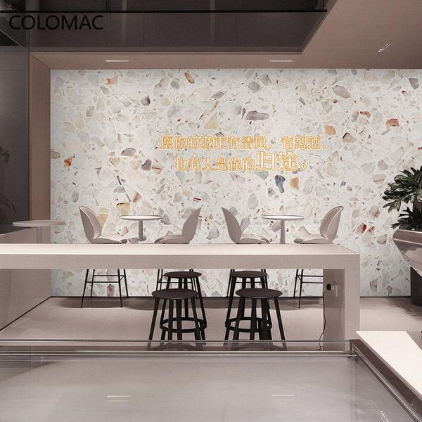 

wallpapers colomac custom nordic imitation terrazzo wallpaper hong kong-style milk tea shop background mural home decorations drop shopping
