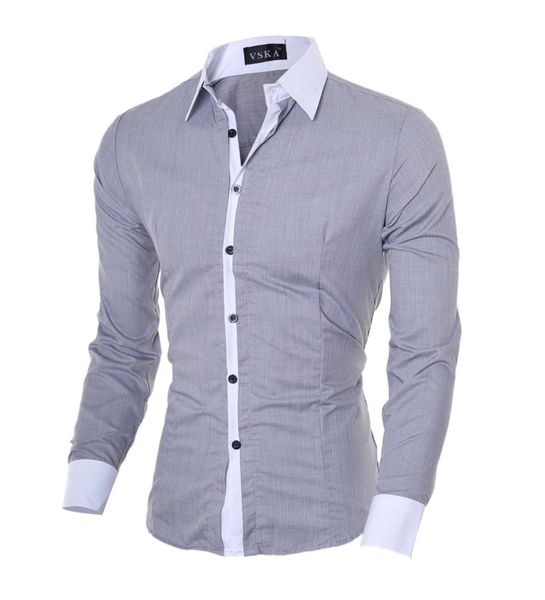

men's shirt solid colored long sleeve office / career slim business casual classic collar blue pink gray work, White;black