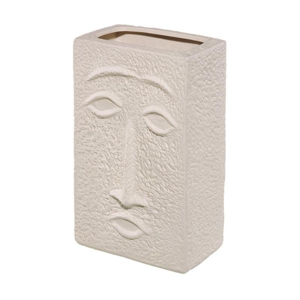 

vases 1pc ceramic vase face shaped flower holder deskornament