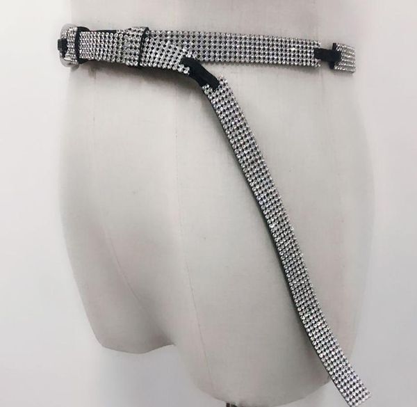 

belts 2021 silver bling crystal women belt band adjustable metallic gold plate long for female accessories dress, Black;brown