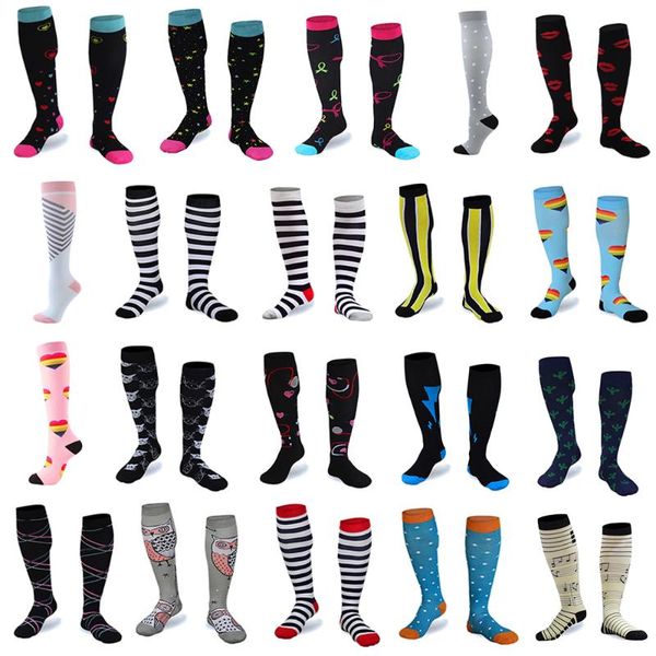 

sports socks compression rich in color comfortable outdoor running cycling sock for puffiness varicose veins, Black