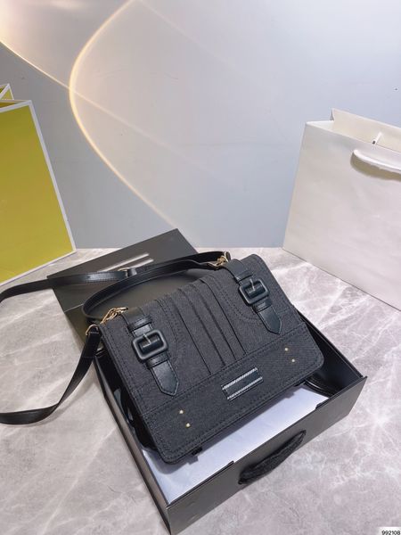 

ladies black canvas diagonal bag leather shoulder strap