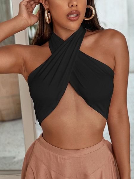

sxy crossover front crop halter j9c7#, White