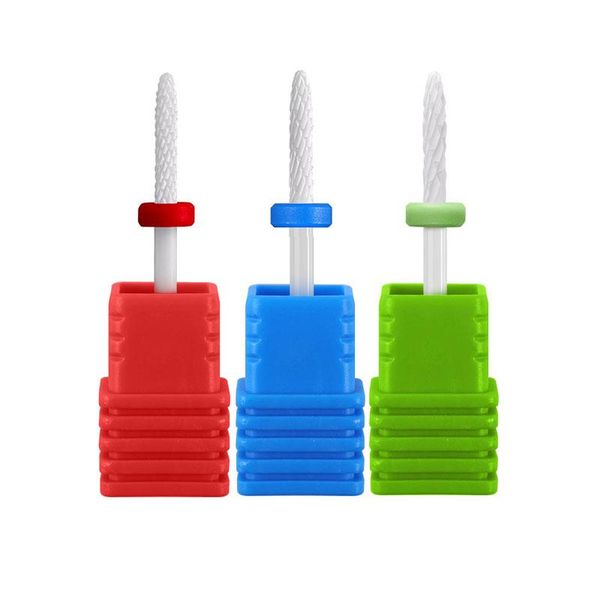 

nail art equipment ceramic drill bit milling cutter for electric manicure bits machine pedicure tools, Silver