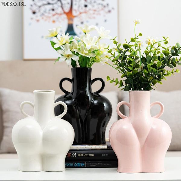 

vases nordic creative simulation human body art vase ceramic crafts home living room entrance flower arrangement decoration
