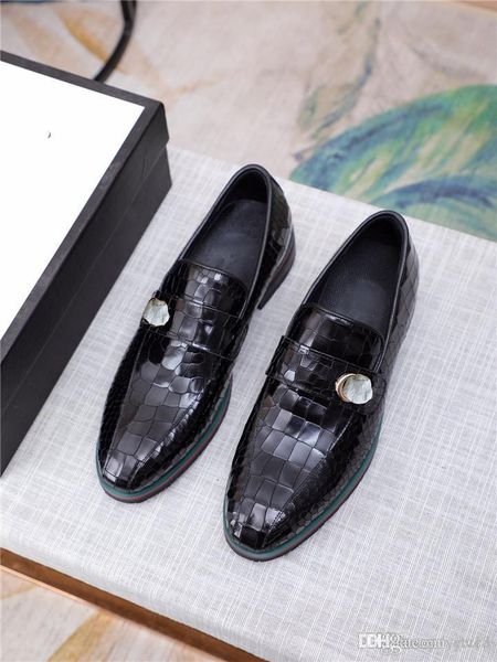 

a1 men leather shoes slip on casual shoes designer dress shoe brogue shoes spring ankle boots vintage classic male casual 22, Black