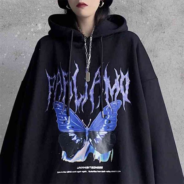 

street ladies pullover hoodie oversized harajuku style hooded plus size winter couple sweatshirt ladies streetwe 210721, Black