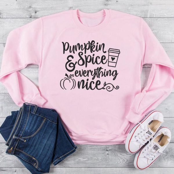 

women's hoodies & sweatshirts pumpkin spice jumper with sayings slogan quote halloween holiday gift pullovers graphic funny pure cotton, Black