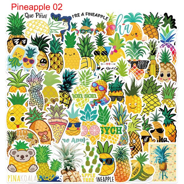 50 pezzi doodle adesivi ananas carini non casuali per auto bici adesivo bagagli laptop skateboard motore bottiglia d'acqua snowboard adesivi murali regali per bambini