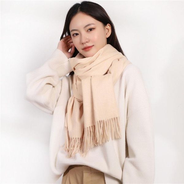 

scarves 2021 cashmere scarf for women solid fashion long tassel pashminas winter warm shawl soft wool female luxury brands, Blue;gray
