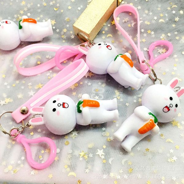 

soft rubber mobile phone bag pendant car ring silicone key leather rope small gift