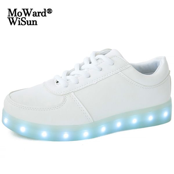 

size 30-41 children led shoes for boys usb charger glowing kids girls sneakers luminous casual light shoes with led sole women 210308, Black