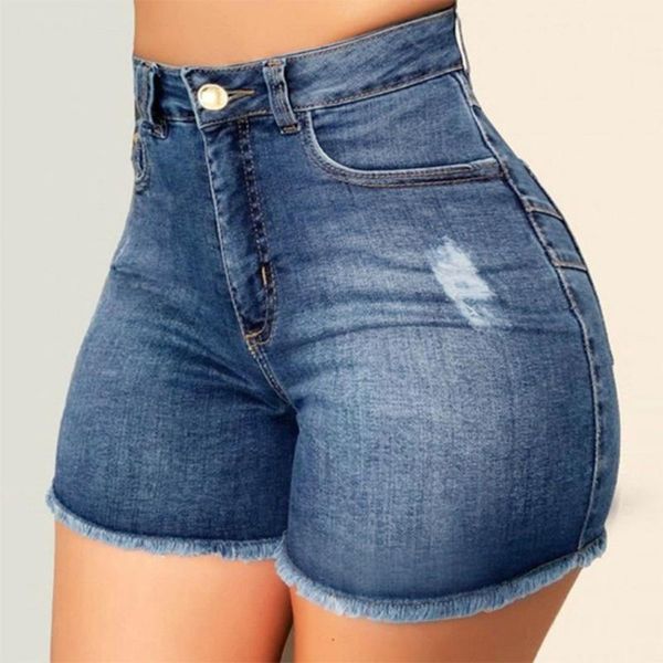 

women's shorts summer high waist denim short fringe frayed ripped jeans #t2g, White;black