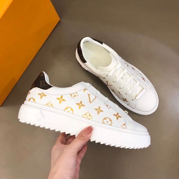 

2021 new men's and women's shoes luxury and comfort designer lace-up platform leather brand sneakers, Red;white
