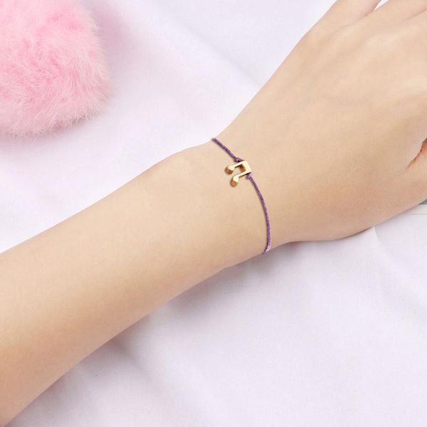 

link, chain 2021 fashion personality couple bracelets music pendant adjustable rope colorful braided bracelet friendship jewelry girls, Black