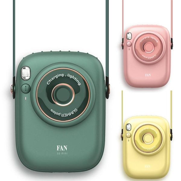 

smart home control mini wearable usb fan camera-shaped portable personal waist 1800mah rechargeable 3 gears for travel