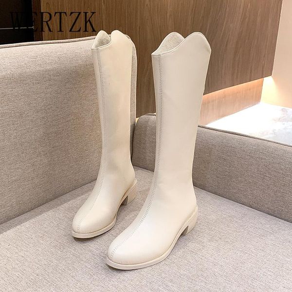 

boots round toe white shoes women over knee booties woman 2021 low heel boots-women over-the-knee rubber pointy mid, Black