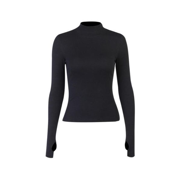 

women's t-shirt arrival slim long sleeve ribbed turtleneck base top, White