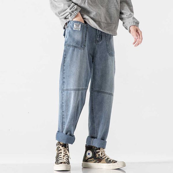 

men's jeans autumn winter stretch blue trendy hip hop streetwear straight denim trouers 1ojc 15ry