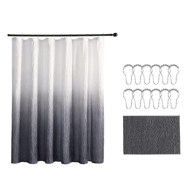 

curtain & drapes ombre textured shower set waterproof fabric art print bathroom decor fall curtains