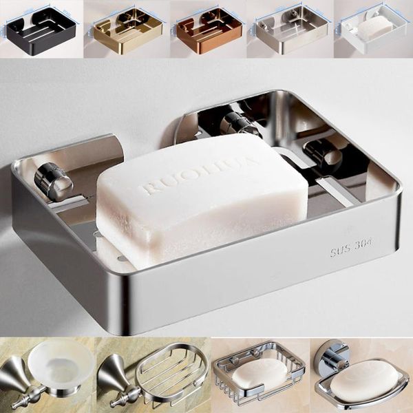 

soap dishes stainless steel dish bathroom storage rack plate box container wall holder