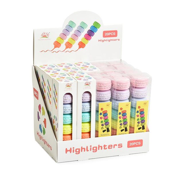 

highlighters highlighter kawaii 6 colors drawing painting art marker pen school supplies stationery gift, Black;red