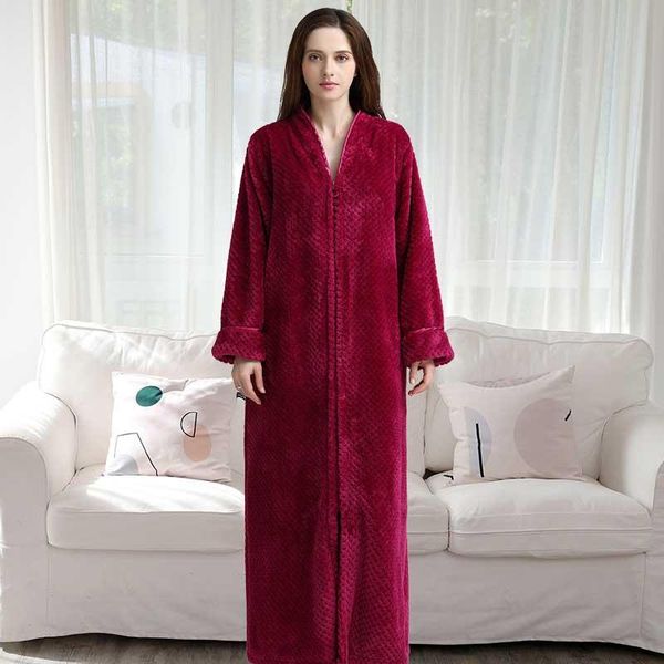 

towel flannel bath robe lovers bathrobe thicken long plus size couples night gown men zipper nightgown