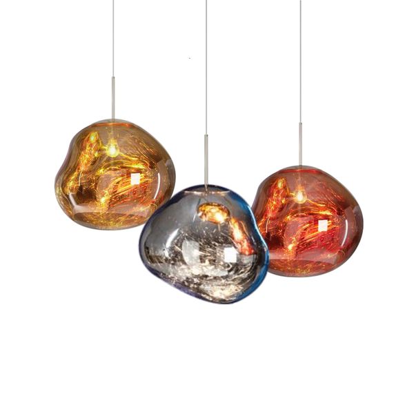 

2021 new art lava lights ball irregular shaped glass hang pendant lamp for droplight restaurant bar coffee shop tj36