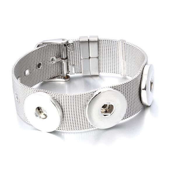 

snap bracelet&bangles design vintage stainless steel bracelet fit 18mm snaps button jewel jlljls, Golden;silver