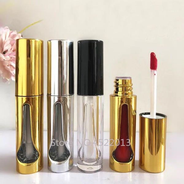 

storage bottles & jars empty gold/silver high class lip gloss tube, clear plastic cosmetic liquid lipstick refillable botte, makeup oil cont