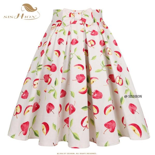 

skirts sishion 2021 white fruit pleated women y2k high waist cotton vintage summer jupe mujer, Black