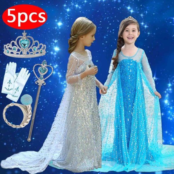 

fantasic sequins princess costume girl dresses winter long sleeve kids for girls halloween party children cosplay dress up, Red;yellow