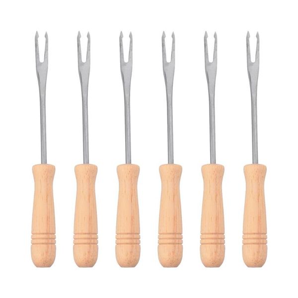 

pcs bbq fruit home cooking fork corn cob holders stainless steel skewers forks