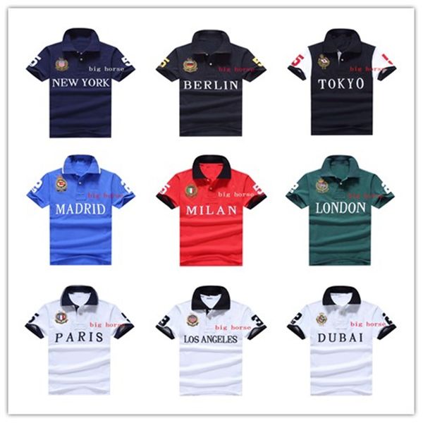 

classic horse racing designer mens polo #8047a off luxury short sleeve white summer rl casual fashion embroidery lapel t-shirt, White;black