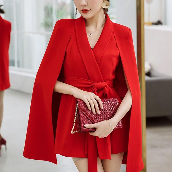 

two piece dress yigelila autumn arrivals red suits v-neck double breasted solid elegant office lady full sleeves 91059+5943, White