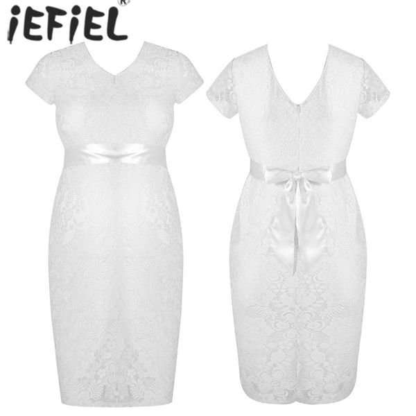 

maternity dresses summer floral lace overlay v-neck bodycon dress pregnant women evening party cocktail for baby shower pregnancy, White