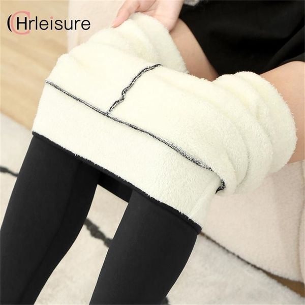 

chrleisure warm winter leggings women keep high waist velvet casual leggins thicken thermal legging 211204, Black
